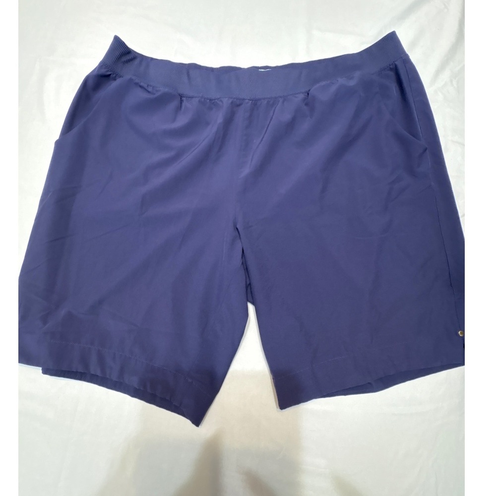 Coral Bay Energy Womens 2X Navy Blue Active Shorts Elastic Waist Pockets Golf
